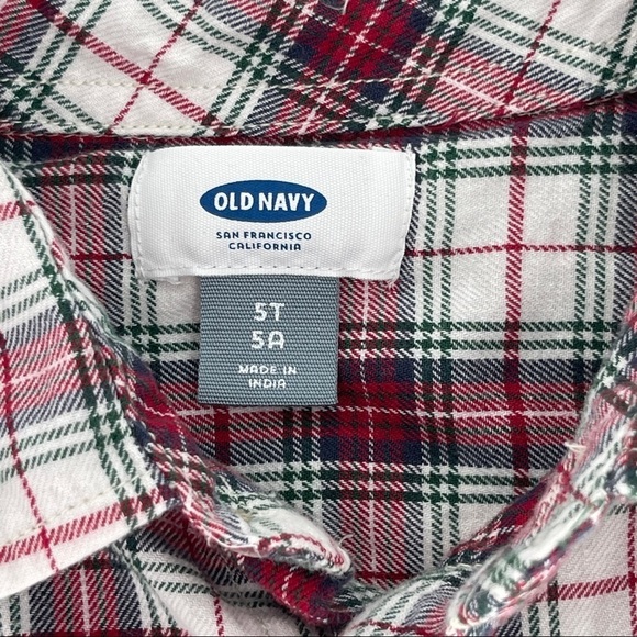 Old Navy Plaid Long Sleeve Button Down Shirt 5T - Picture 6 of 7